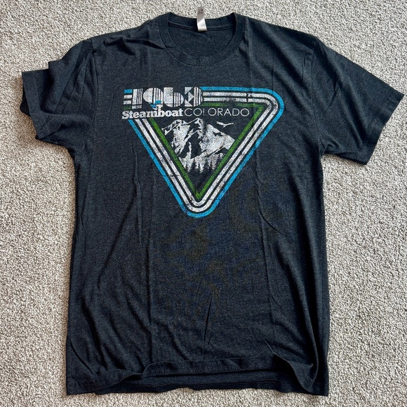 Next Level GraphicTee Shirt, Print "Steamboat Springs" , M, EUC, Charcoa - Picture 1 of 3